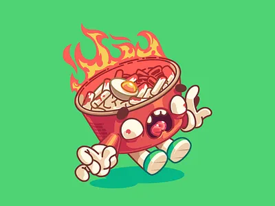 Buldak Topokki SUUUUUUPER HOT rice cake ❤️‍🔥❤️‍🔥❤️‍🔥 branding brazil character color design fun illustration sao paulo thunder rockets ui