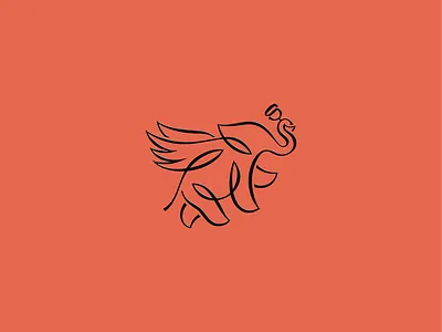 Elephant Flying - Rejected Proposal animal animallogo artist artwork branding design graphic design icon illustration logo mark vector