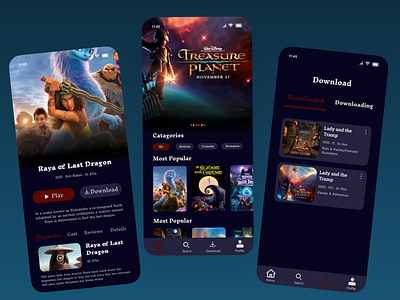 🎬 Movie Streaming App – UI Design design figma graphic design ui user experience user interface ux