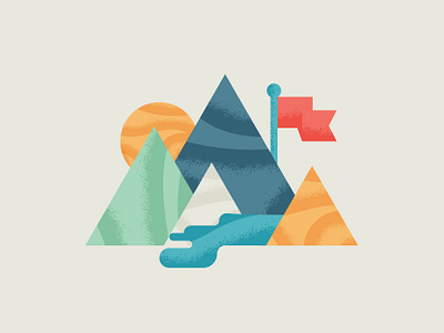 Milestone Icon 1 flag icon illustration icon milestone mountain textured