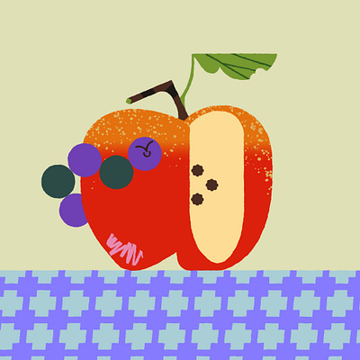 Bug. 2d animation apple bug gif illustration inspiration loop styleframe