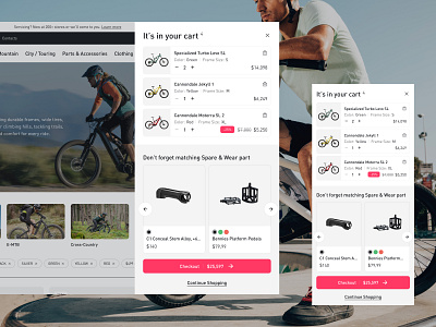 Velomotion Online Store – Shopping Cart - E-Commerce bag cart checkout design ecommerce figma mobile online shop shopping store ui ux web