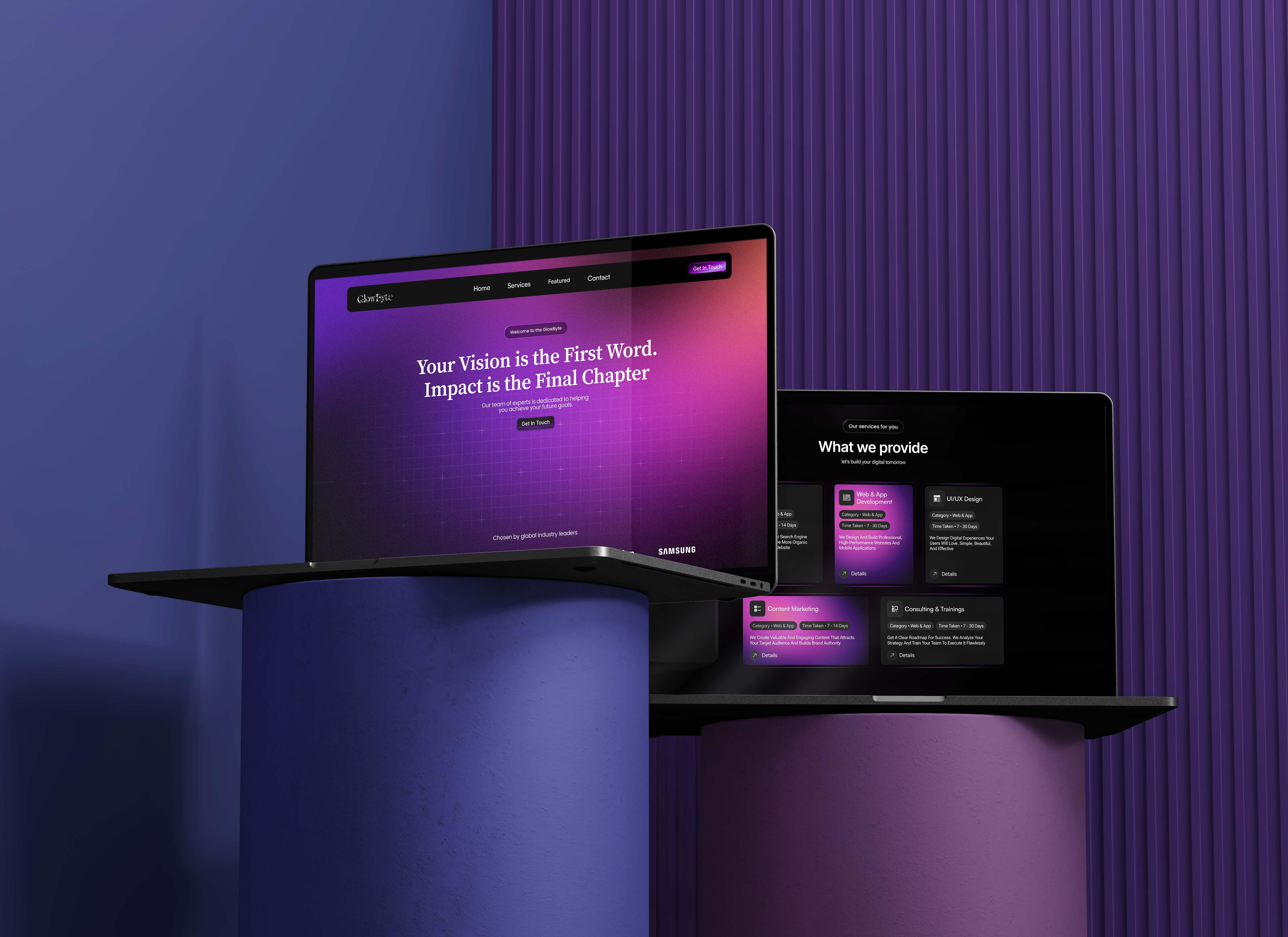 Glowbyte: A Modern Digital Agency Landing Page design digital digital agency future graphic design landing landing page page premium ui ui ux ux web web design website