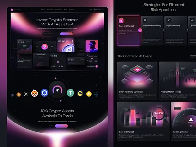 Quantra.ai - AI Crypto Investment Website ai ai crypto artificial intelligence bitcoin clean design crypto crypto landing page crypto website dark mode graphic design investment investment website landing page ui ui illustration uiux uiux design uiuxdesign web design website