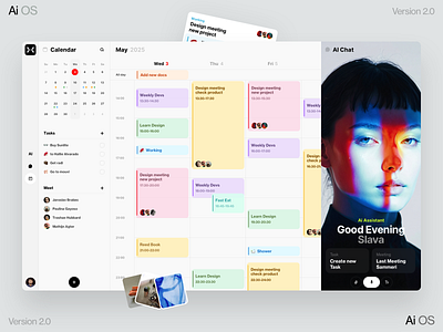 Meeting ai call dashboard design homepage illustration interface ios iphone mobile news os task