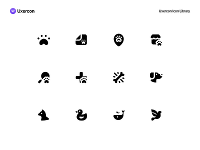 Animal & Pet - Uxercon Icon Library animal animal icon animalandpet animation cat cute animal design dog figma icon logo pet pet icon petlover pets puppy ui uiux ux uxercon