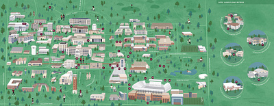 Texas A&M University Foundation Magazine Map am university campus campus map illustrated map illustrated maps illustration map art map design map illustrations school campus school map university map walking tour wayfinding wayfingingmap