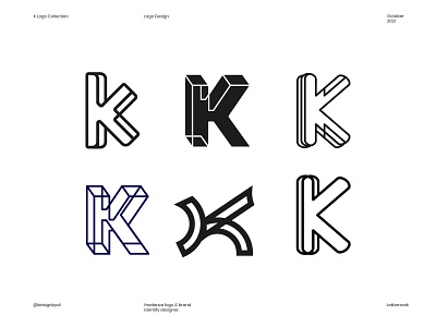 K Lettermark Logos brand identity branding collection identity k k logo lettermark logo logofolio logos minimal monogram negative space