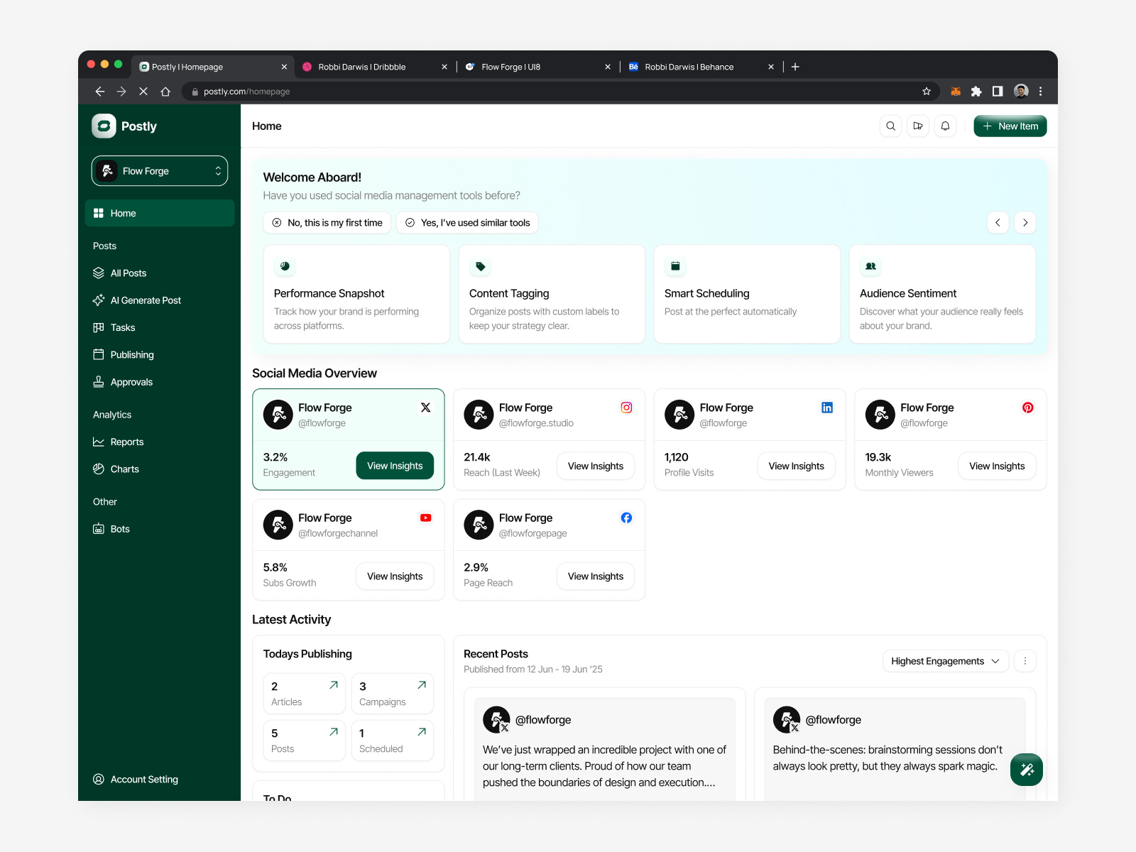 Example of Ai For Social Media Management Web App
