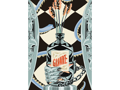 Grande editorial illustration handdrawn hellenism statue