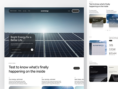 Sun Energy - Manufactur Landing Page clean footer hero landing page layout manufactur renewable energy saas web solar panel technology ui ux web design website