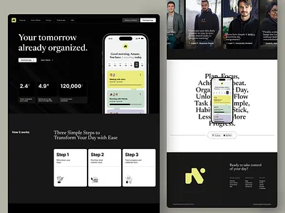 aRumba - Daily Planner Landing Page daily planner daily planner landing page daily planner website management planner task management task management landing page task management website task manager task manager landing page task manager website ui ui design uiux uiux design ux web web design website website design