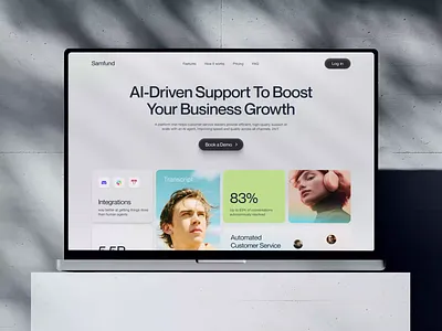 AI-Driven Fintech Support Landing Page for SaaS ai ai agent ai customer support ui ai landing page automation customer service design fintech fintech landing page fintech platforms fintech uxui saas saas design saas website design startup tech ui uiux user interface ux