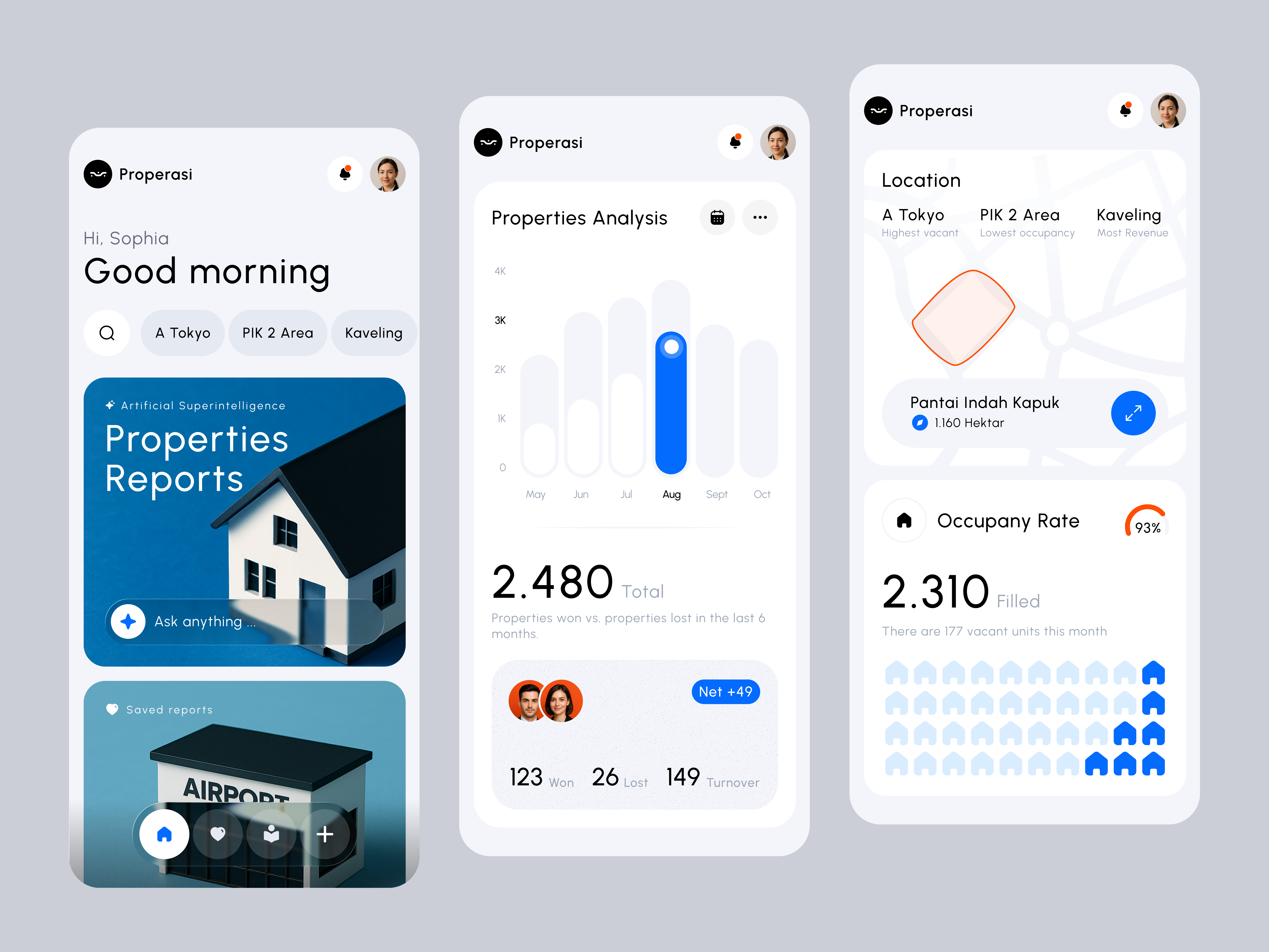 Properasi – Property Management App Mobile UI