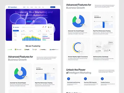 SalesMark SaaS Website UIUX Design interface product service startup ui ux web