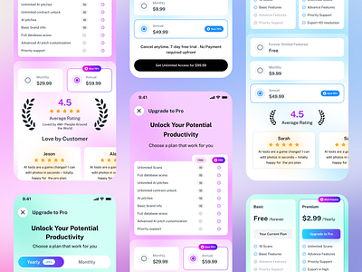 iOS paywall design animation app paywall figma graphic design ios mobile app paywall superwall