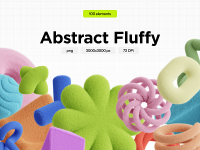 100 Abstract 3D Fluffy 3d 3d blender 3d fluffy abstract abstract shape branding clean cute design assets fluffy modern professional resources simple