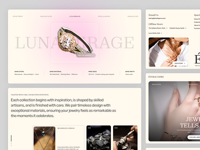Étoile Gems - Jewelry Website design designinspiration ecommercewebsite fashionjewelry figma jewelry jewelrydesign landingpage luxurybrand ui uiinspiration ux