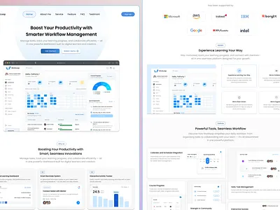 🚀 Workloop – Productivity Platform UI Design clean ui dashboarddesign landing page learn app productivityapp sass study ui uiuxdesign