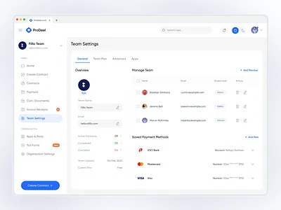 ProDeel - Global Workspace Management b2b crm dashboard employee financial fintech hr management hrm management payment payroll product design saas salary software transaction ui design user interface ux design web app