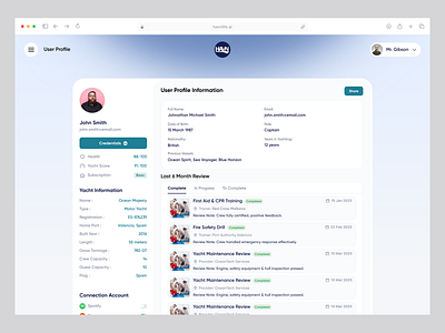 Havnlife - Health & Wellness Dashboard | Yacht Crew dashboard design dashboard ui design system figma fitness health dashboard health saas mental health product design sailing travelling typography ux design wavespace webflow website design wellness wellness dashboard yacht yoga meditation