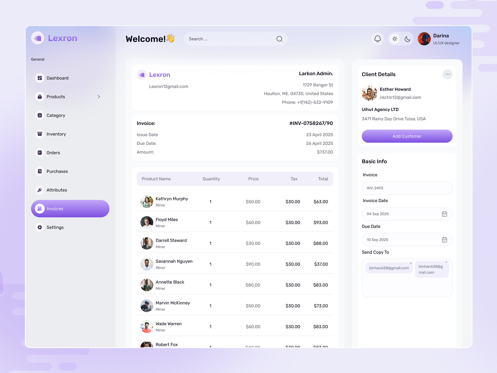 Orders and invoices dashboard — Untitled UI by Md Arafat Rahman on Dribbble