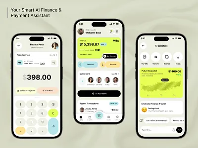 AI Finance Assistant App – Smarter Money Management ai ai app app app design application ui artificial intelligence finance finance app design finance mobile app design fintech mobile app mobile app design mobile banking personal finances savings ui uiux wallet