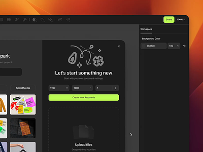 First Project Guide Pop-up for Artboard Studio animation app artboard studio clean ui components dark mode design tool guide inspiration interface modal motion graphics pop up popup product design search bar tool ui ui design ux