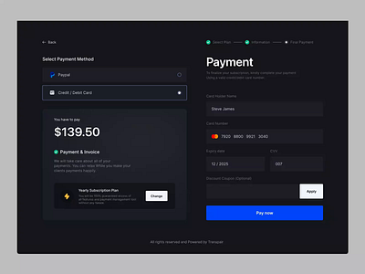 Payment Page app buy card credit debit ecommerce finance landing page pay payement page payment plans price pricing purchase subscription ticket ui user interface website