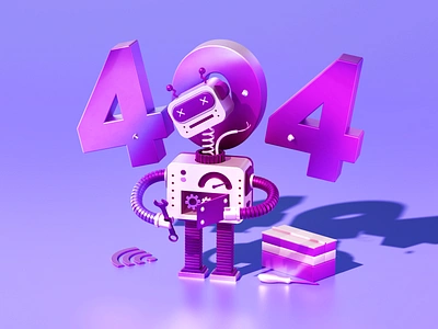 Error 404 3d 3dabstract 3dart 3dcharacter 3ddesign 3dillustration 3dmodeling abstract art branding character cinema4d design icon illustration logo redshift ui web