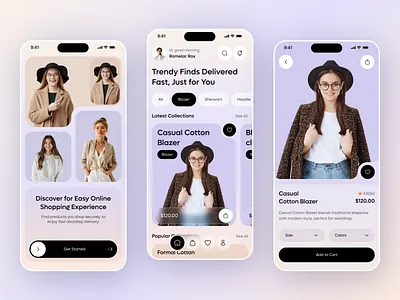 E-Commerce Fashion Mobile App clean design clothing discover ecommerce fashion fashion app marketplace app mobile app onboarding online store shop app shopping shopping app store app stylish