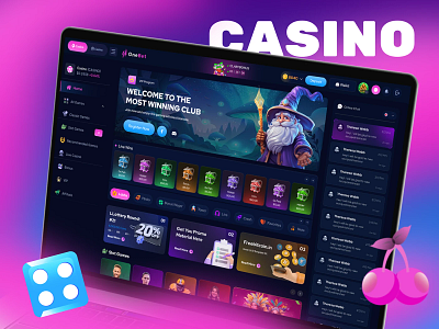 Online Gaming & Slots Platform Concept betting casino casino dashboard casino gambling casino interface design casino website online casino slot game