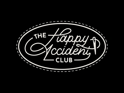 The Happy Accident Club accidents branding design embroidery graphic design illustration lettering logo monoline stitching type typography vector