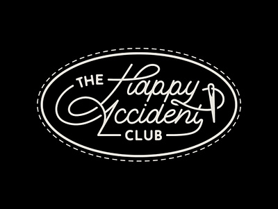 The Happy Accident Club accidents branding design embroidery graphic design illustration lettering logo monoline stitching type typography vector