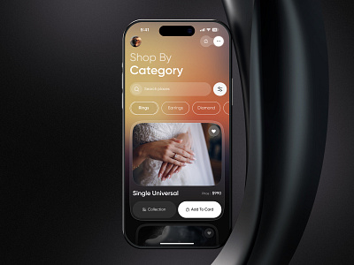 Jewelry Shopping Mobile App app creative mobile design design e commerce fashion fashion app ios jewelry jewelry app jewelry shopping app jewelry store app design luxury app design minimal ui design mobile app online store shop shopping mobile apps store ui design for accessories