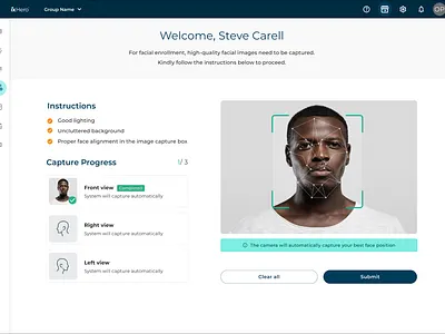 Image capturing view (Ai) ai image capture user interface webapp