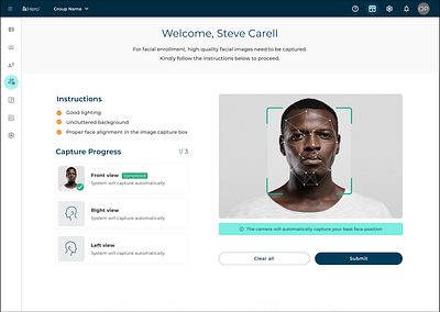 Image capturing view (Ai) ai image capture user interface webapp