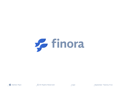 finora , f + fish logo concept aquatic branding business collective education flow harmony letter logo mark monogram ocean school sea startup team together unity venture water