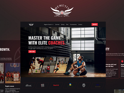 Nemesis Basketball Website Design figma landing page product design sports ui ui design ui ux design user interface