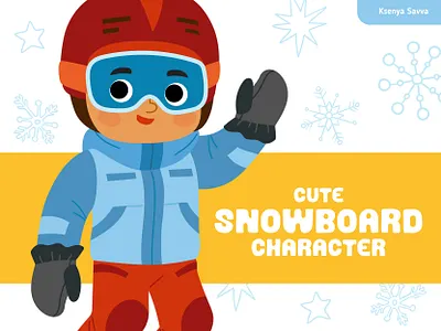 Cartoon snowboard character activity adobe illustrator banner boy cartoon character children cute design flyer for kids illustration logo mascot poster school snowboard sport vector winter