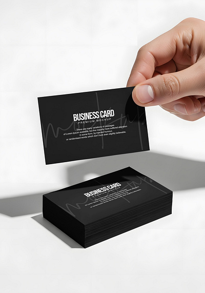 Hand Holding Business Card Mockup business identity