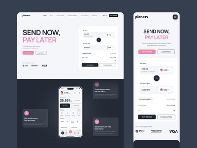 Planet9 - Neobank Landing Page banking bnpl credit digital banking digital wallet finance financial services fintech fintech website investment landing page money neobank online payment payment provider saas send now pay later snpl web design