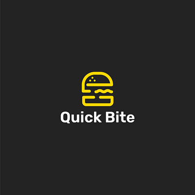 "Quick Bite" Minimal Line Art Burger Logo bite brand identity branding burger design design logo food graphic design illustration line line art logo logo design logos logotype minimal minimalist modern ui unique