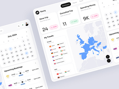 Naviq - Travelling Platform concept countries dashboard design light theme platform product design tickets tourism travel travelling platform ui uiux ux
