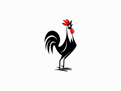 Crowing Rooster Logo bird branding chicken crowing design farm food identity illustration logo mark playful restaurant rooster sunrise symbol vector