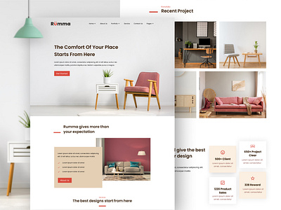 Rumma - Furniture Interior Template Kit agency decor design elegant elementor furniture home house interior landing page product shop template ui ui design uiux website wood wordpress