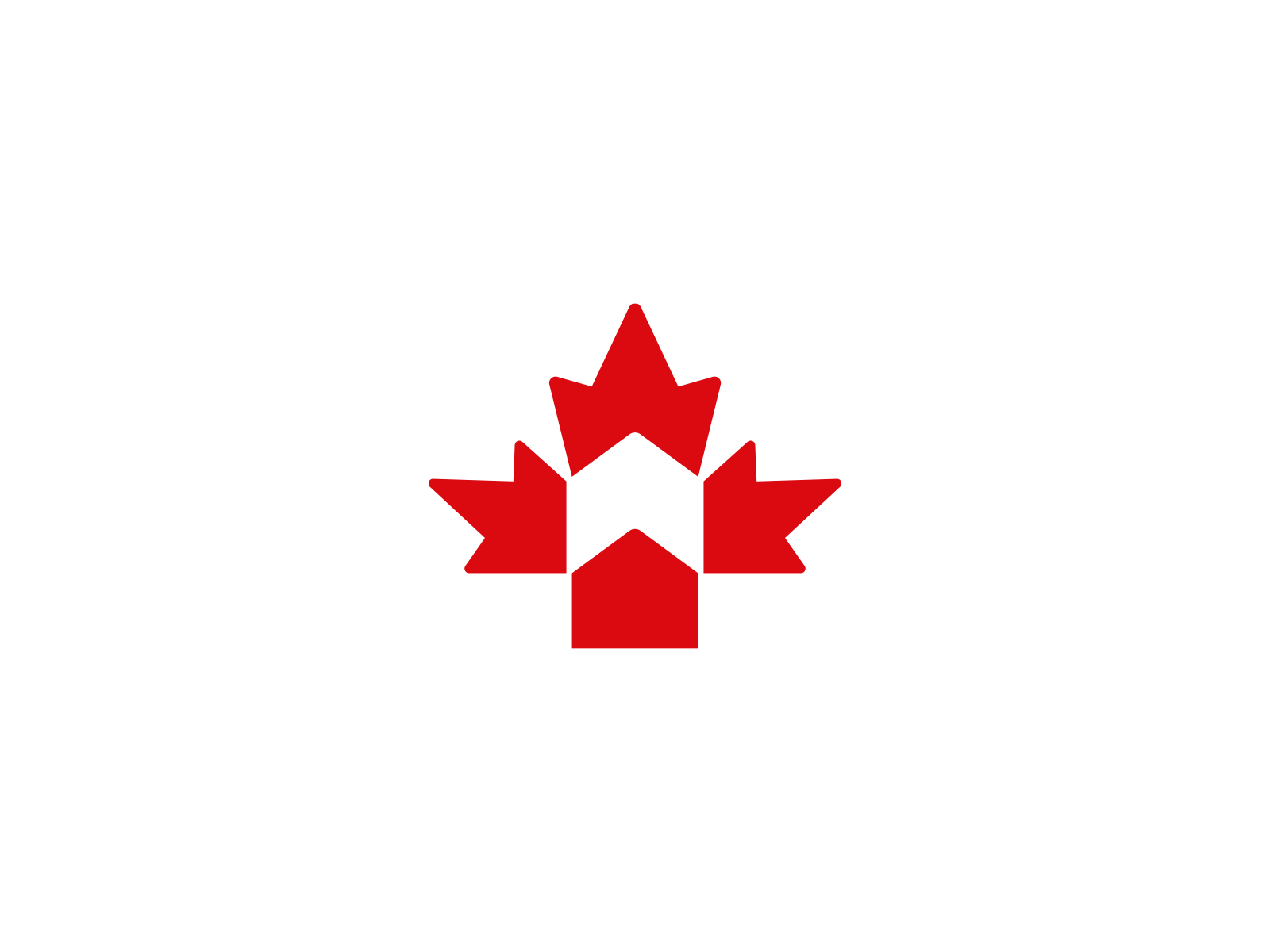 Canadian house logo brand branding canada canadian construction design elegant graphic design house leaf logo logotype maple minimalism minimalistic modern negative space real estate roof