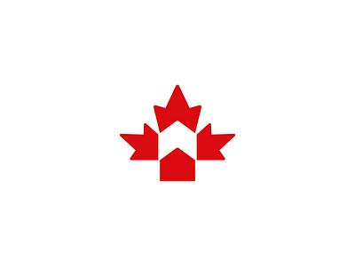 Canadian house logo brand branding canada canadian construction design elegant graphic design house leaf logo logotype maple minimalism minimalistic modern negative space real estate roof