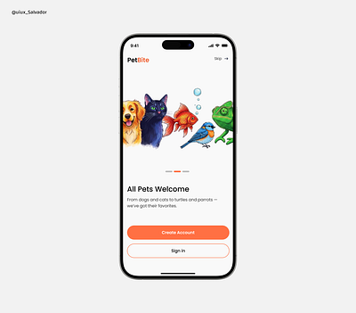 Onboarding screen delivery food graphic design mobile mobile ui onboarding pet pet food ui