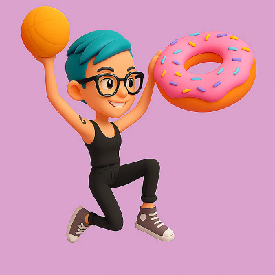 Sporty Donuts | 3D Concept Series 3d branding graphic design